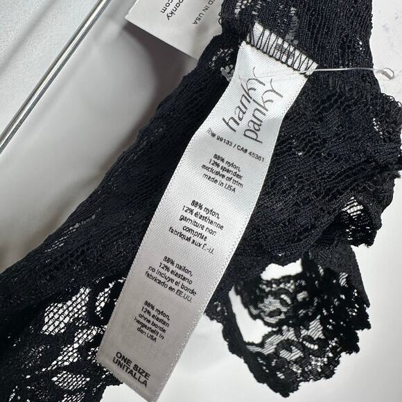 NWT Hanky Panky Crotchless Lace Panties Underwear Black Plus Size One Size - Picture 4 of 4